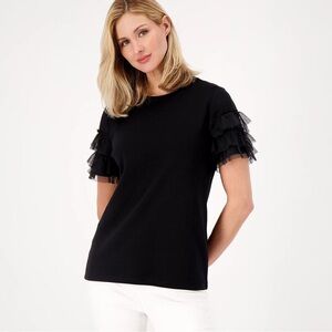 JASON WU TULLE RUFFLE SLEEVE TEE